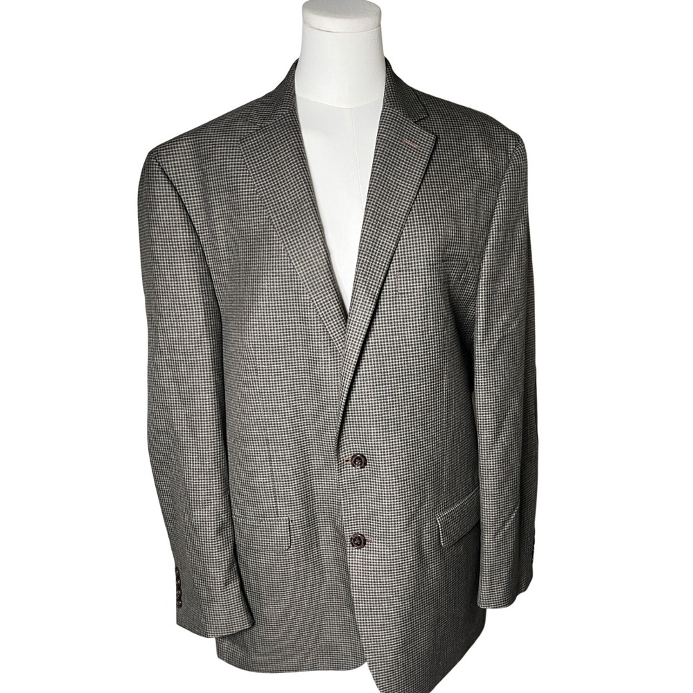 Academia Preppy Elbow Patch Check Sport Coat Wool Blend Ralph Lauren 44L